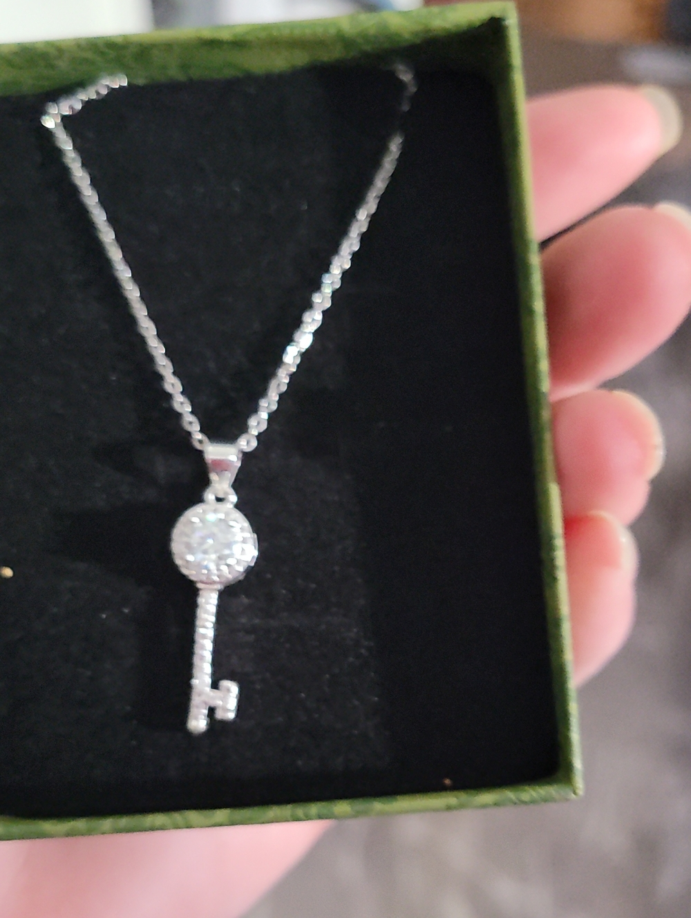 Silver Key Pendant Necklace - Elegant Women’s Jewelry